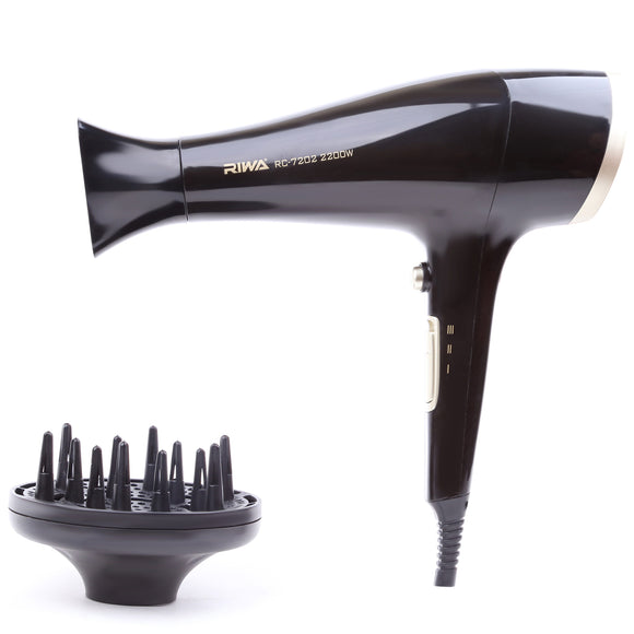 RIWA RC-7202 2200W Household Electric Hair Dryer Air Temperature Adjustment Fast Drying Hair Blower