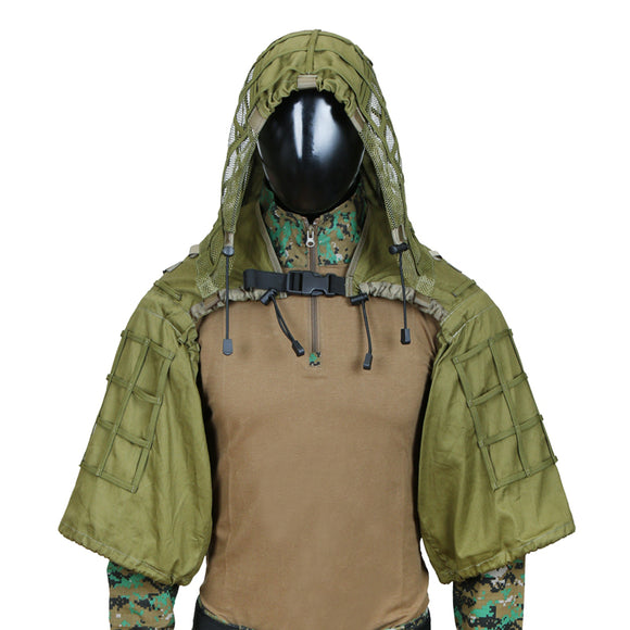 TTGTACTICAL GH28 Military Airsoft Sniper Ghillie Suit Outdoor Hunting Tactical Ghillie Hood Jacket