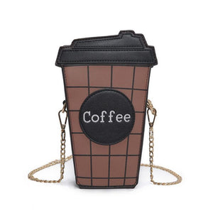 Women Personalized Coffee Cup Shape Shoulder Bag Cute Crossbody Phone Bag