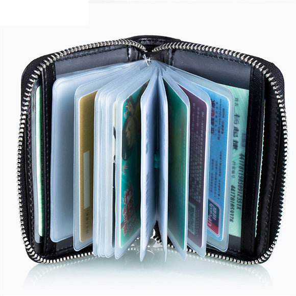 RFID Protection Men Women Card Holder Zipper Short Purse Portable Wallets