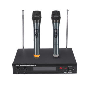 LED Display 2 Channel Karaoke Wireless Handheld Microphone Cordless Dual Mic System with Receiver