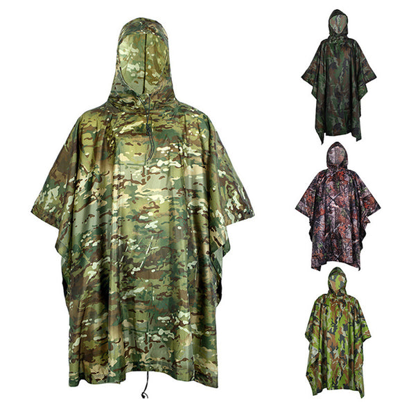 Motorcycle Hunting Waterproof Outdoor Wearable Camouflage Raincoat Cover Camping