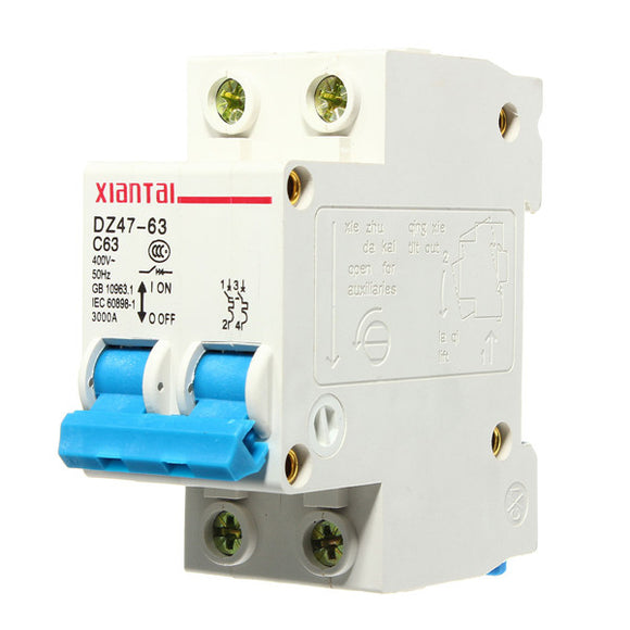 AC 400V 30A 2P Plastic Air Switch Miniature Circuit Breaker