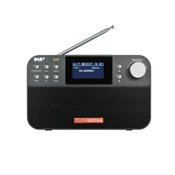 GTMEDIA Z3 DAB+ FM RDS Full Band Digital Radio 60 Preset Stations 2.4inch TFT Display Upgrade Version