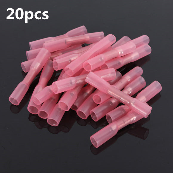 Excellway HS05 20pcs Insulated Heat Shrink Butt Wire Electrical Crimp Terminal Connector