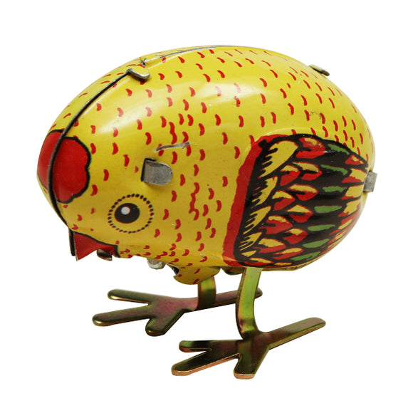 Wind Up Chick Tin Toy Clockwork Spring Pecking Chick Vintage Style