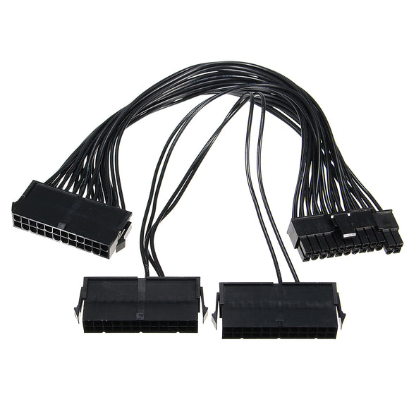 3 Ports Triple Power Supply PSU 24Pin 20+4pin ATX Motherboard Adapter Cable 30cm