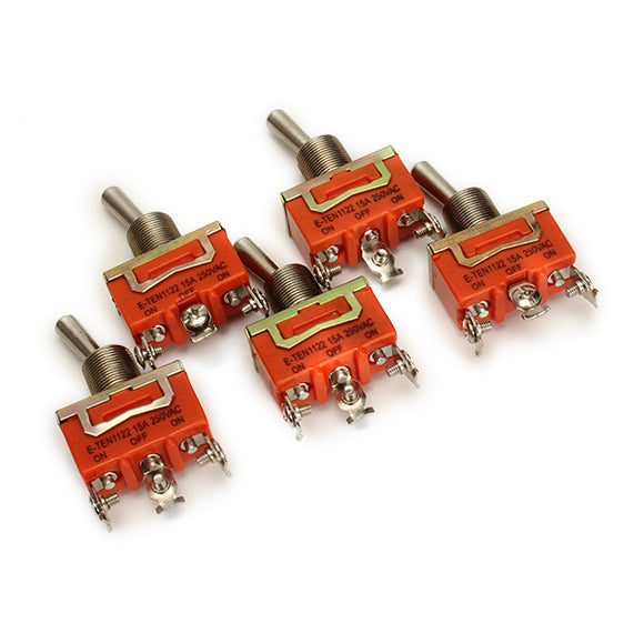 Wendao KN-1122 ON/OFF/ON AC 250V 15A 3 Pins Toggle Rocker Switch 5pcs