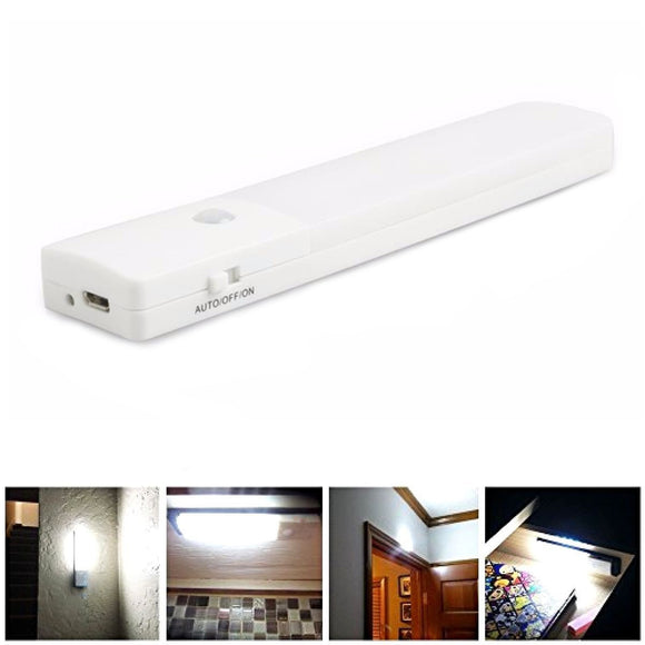 USB Rechargeable LED Under Cabinet Night Light Motion Sensor Kitchen Wardrobe Closet Lamp