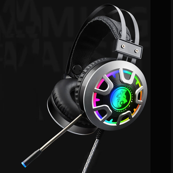 RGB Luminescent 3.5mm Audio Jack Wired Gaming Headphone Stereo Sound Headset With LED Microphone Audio Cable