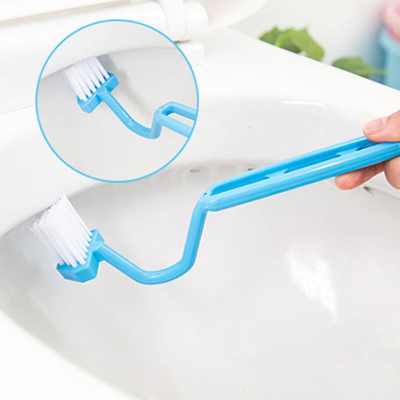 Portable Toilet Brush Scrubber V-type Cleaner Cleaning Brush Bent Bowl Handle Cleaning Brushes
