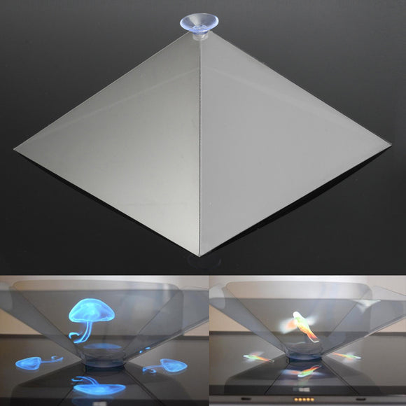 3D Holographic Hologram Display Pyramid Stand Projector Creative Gifts For Tablet Phone