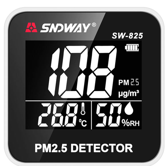 SNDWAY SW-825 Digital Air Quality Monitor Laser PM2.5 Detector Gas Temperature Humidity Monitor