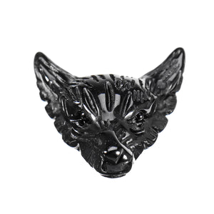 Natural Black Obsidian Wolf Head Pendant Necklace Jewelry Quartz Crystal Gift