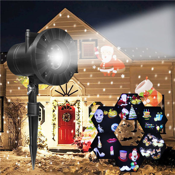 6 Patterns Laser projector LED Stage Light Moving Landscape Christmas Halloween Party Decor