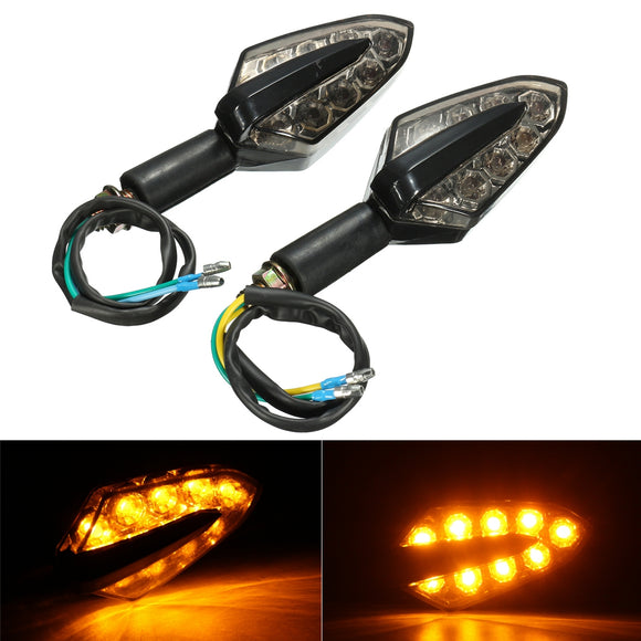 Pair 12V LED Motorcycle Turn Signal Indicator Light Turning Amber Lamp Bulb