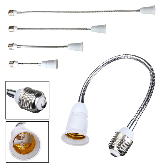 E27 LED Bulb Lamp Holder Flexible Extension Adapter Converter White