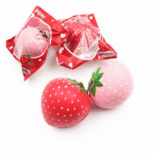 Squishy Strawberry Slow Rising Fruit Squeeze Toys Red Pink 2 Color Delivery Randomly