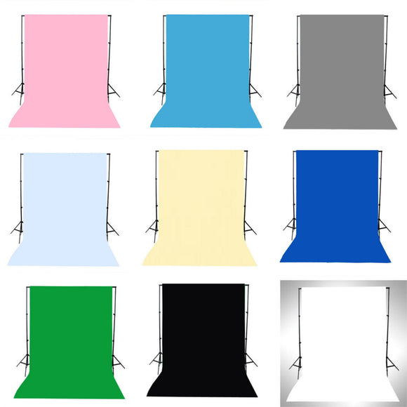 1.5x3M Green Black White Blue Yellow Pink Solid Color Photography Backdrop Background Studio Prop