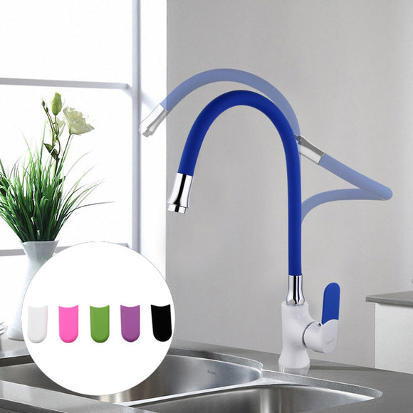 FRAP F4034 Multi-color Kitchen Faucet Silica Gel Nose Any Direction  Cold and Hot Water Mixer White