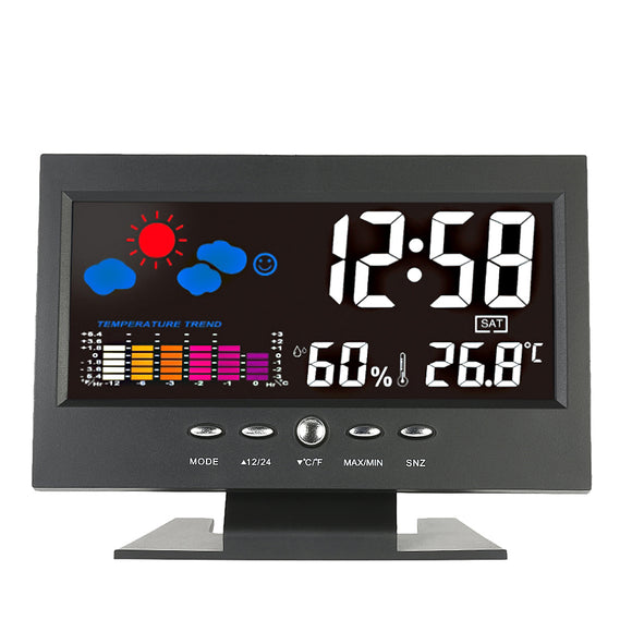 Loskii DC 000 Digital Thermometer Hygrometer Weather Station Alarm Clock Colorful LCD Calendar