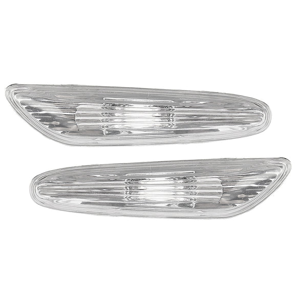 Pair White Car Front Side Marker Lights Cover Turn Lamps for BMW E60 525i 530i 545i 550i M5