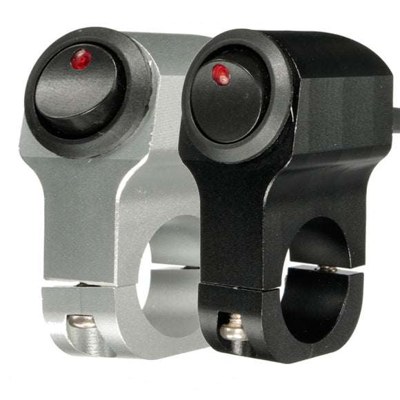 12V 10A Motorcycle Handbar Grip Light Switch On/Off Aluminum Alloy with Indicator