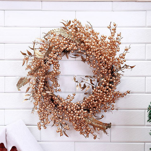 Christmas Wreath Simulation Wreath Pine Fruit Garland For Christmas Home Door Hanging Decorations
