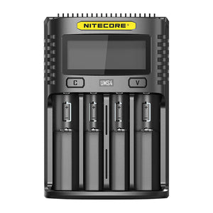 NITECORE UMS4 USB Battery Charger LCD Screen Smart Charging For 26650 18650 21700 UMS2 16340 18350