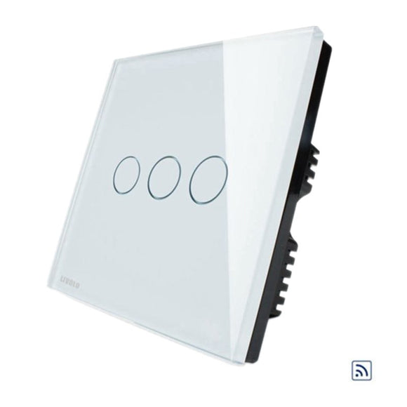 Livolo White Crystal Remote&Touch Panel Switch VL-C303R-61 AC110-250V