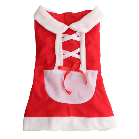 Pet Puppy Dog Cat Christmas Santa Claus Dress Clothes Costume Coat Apparel Coats