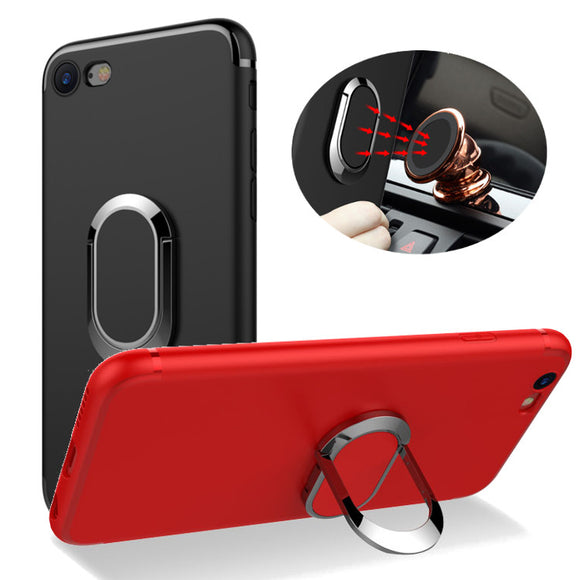 Bakeey 360 Adjustable Metal Ring Kickstand Magnetic Frosted Soft TPU Case for iPhone 6Plus 6sPlus