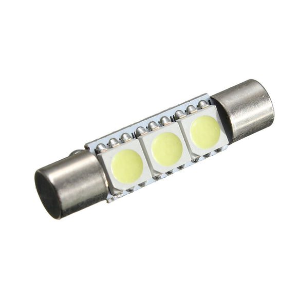 White 29mm 3SMD Festoon LED Replacement Bulb For Car Vanity Mirror Light