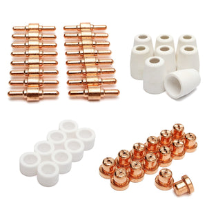 46pcs Consumables For Plasma Cutter 40D CUT40 50D CUT50 Electrodes Tips Nozzle