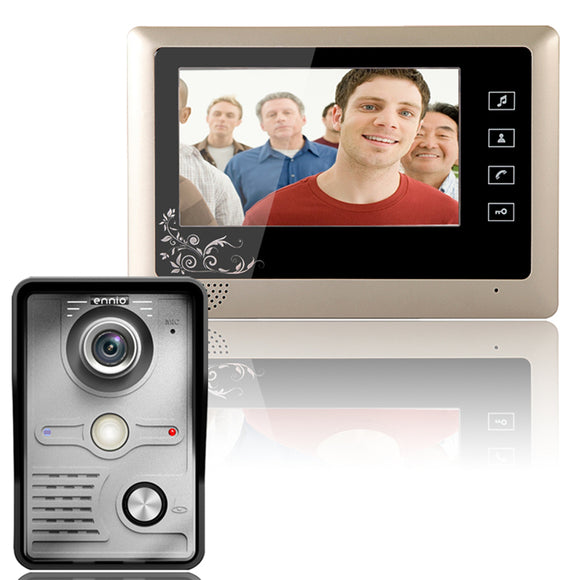ENNIO SY809MKW11 7 Inch Video Door Phone Doorbell Intercom System Night Vision Camera and Monitor