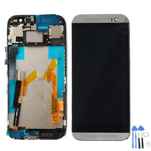 LCD Display Touch Screen Digitizer Assembly Replacement Phone Screen Frame for HTC One M8