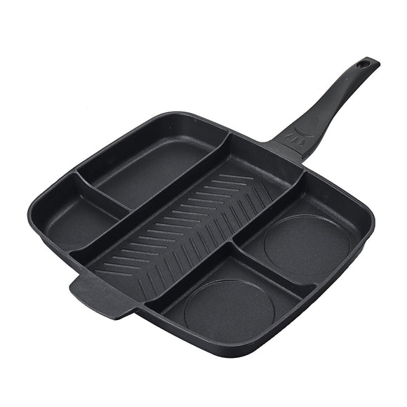 5 In 1 Multifunction Non-Stick Divided Grill Frying Pan Cooking Pan Induction
