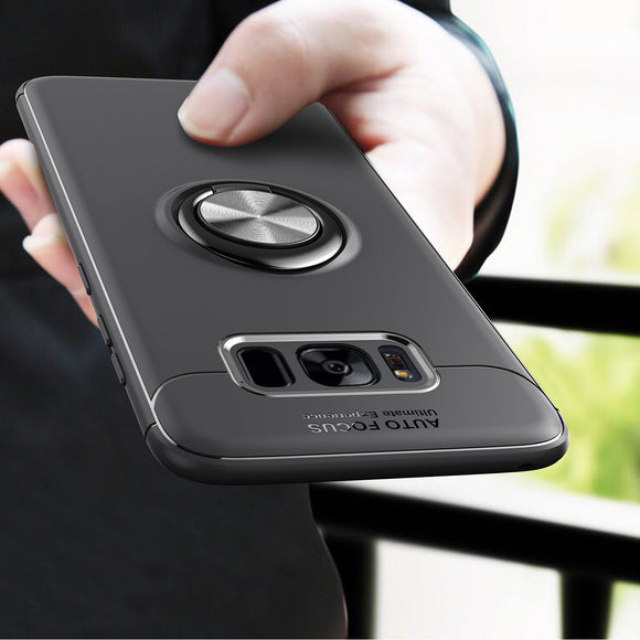 C-KU Protective Case For Samsung Galaxy S8 Plus 360 Rotating Ring Grip Kicktand