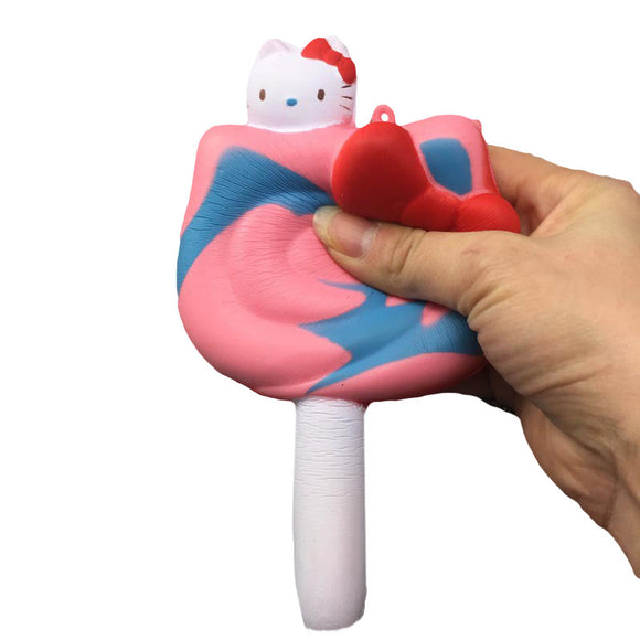 Anti-Stress Toy Elastic PU Toy Fun Big Hello Kitty Lollipop Fidget Squeeze Slow Rebound Squeeze Toys