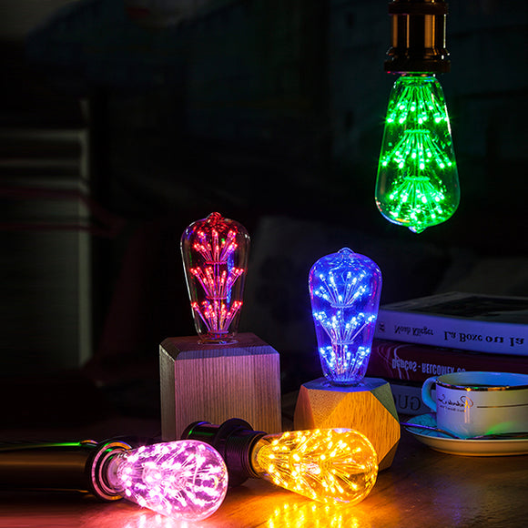 E27 ST64 3W 300LM Starry Sky Firework LED Decorative Globe Light Bulb for Party Christmas AC85-265V
