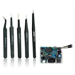 JAKEMY JM-T7-11 Stainless Steel DIY Electronic Long Pointed End Tweezer Forceps Maintenance Tools