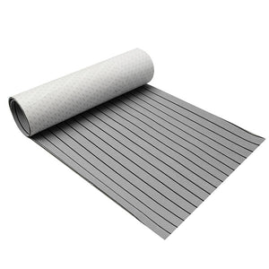 600x2400x5mm Marine Flooring Faux Teak Grey With Black Lines EVA Foam Boat Decking Sheet