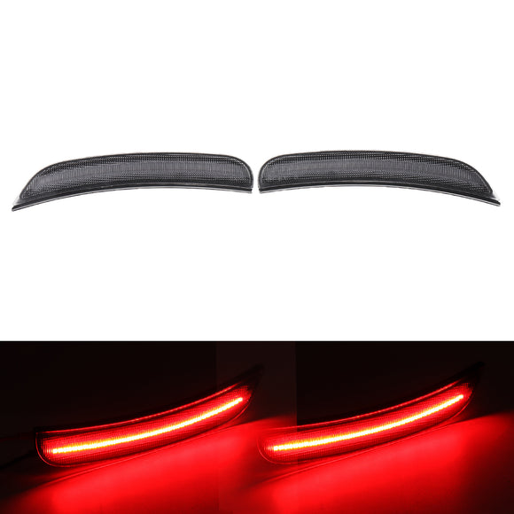 Red Rear LED Side Marker Light Turn Indicator Lamp Kit Smoked Lens For Dodge Charger 2015-2018