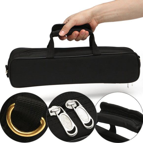 Flute Carrying Handbag Box Case With Side Pocket Adjustable Shoulder Strap