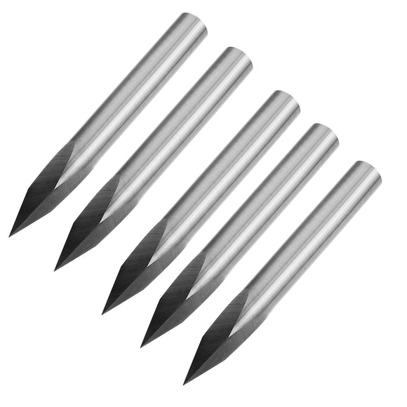 Drillpro 5pcs 6mm Shank 0.1mm Tip 30 Degree Tungsten Steel Engraving Bit CNC Tool