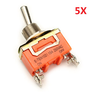 Wendao KN-1021 ON/OFF AC 250V 15A 2 Pins Toggle Rocker Switch 5pcs