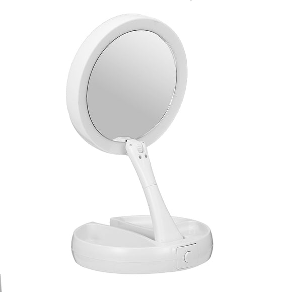 10x Magnifying Folding LED Makeup Mirrors Double Side Cosmetic Stand USB Charging Mirror