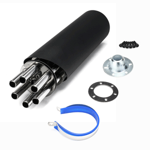 100mm Rotating Slip-on Exhaust Vent Pipe Muffler 6 Tubes Matt Black For Motorcycle Scooter ATV