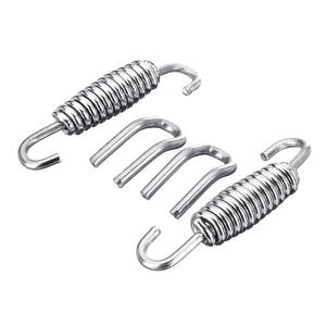 2pcs 50mm Stainless Steel Exhaust Muffler Springs Expansion Chambers Manifold Link Pipe