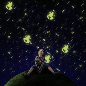 Cartoon Universe Meteor Shower Luminous DIY PVC Wall Sticker Kids Room Home Decor Art Mural Decal
